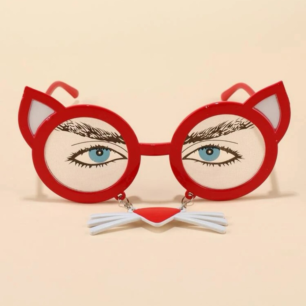 🐈‍⬛ Fun Cartoon Cat Disguise Glasses With Ears And Tassel Nose Whiskers 🐈‍⬛